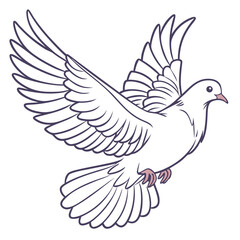 Obraz premium Dove Bird Isolated Vector Illustration on White Background