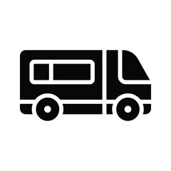 A premium glyph icon of long-distance coach bus