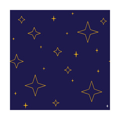 Seamless Minimalist Outlined Stars Pattern Background