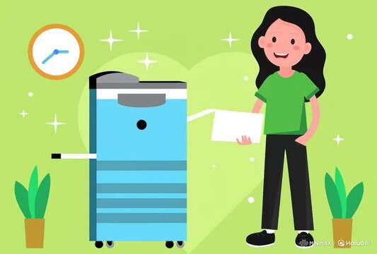 Printer Concept Illustration Video Style