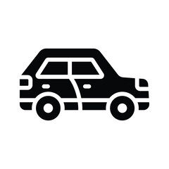 Visually appealing glyph icon of automotive vehicle