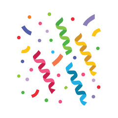 Vibrant confetti and streamers celebration background for festive events