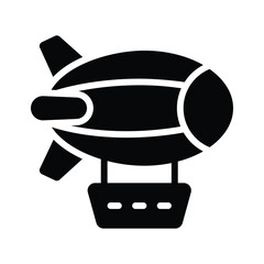 Well crafted glyph icon of floating airship blimp © CreativeStudio