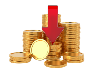 Growth financial business on white background. Isolated 3D illustration