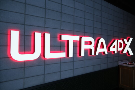 Shanghai,China-July 6th 2025: Ultra 4DX brand logo close up