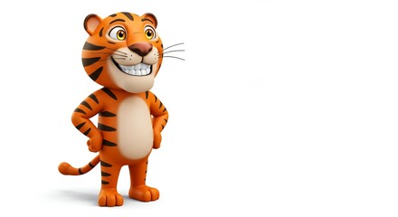Cartoon tiger standing friendly