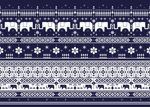 Thailand elephants pattern design for pants, shirts, wallpaper, background etc.