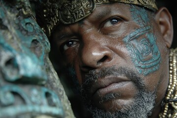 Ornate Headdress and Face Paint