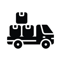 A captivating glyph icon of commercial cargo vehicle