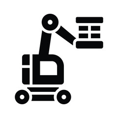 A trendy glyph icon of warehouse transport system