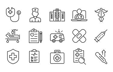 medical icons set