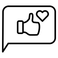 Obraz premium Bubble chat like, love, icon vector