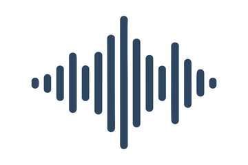 Audio Waveform Vector Icon. Sound Wave Symbol Isolated on White Background, Music Equalizer Graphic for Audio Apps, Podcasts, and Media Design