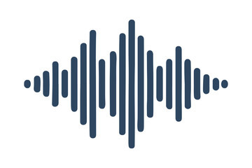 Audio Waveform Vector Icon. Sound Wave Symbol Isolated on White Background, Music Equalizer Graphic for Audio Apps, Podcasts, and Media Design