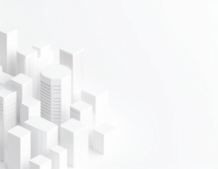 Minimal White City – Abstract Urban Grid in 3D