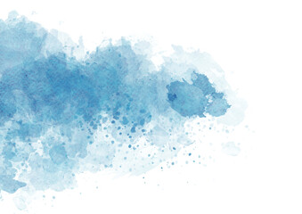 Blush blue watercolor stains Paint stroke hand drawn for illustration design, invitation and birthday .Abstract watercolor background.