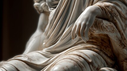 Marble justice statue drapery. Legal concept