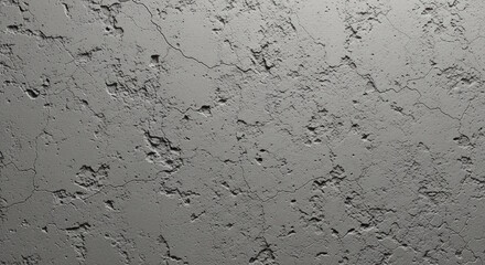 Porous texture of old concrete with deep cracks, creating an atmosphere of industrial grunge and decay.