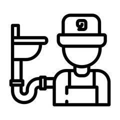 plumber Line Icon