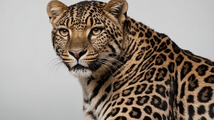Majestic leopard portrait highlighting stunning spots and fierce expression