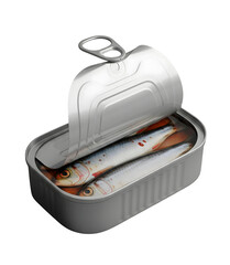 Open Can of Sardines Minimalist 3D Rendering in a Soft And Smooth Renderer