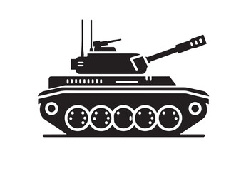 Tank silhouette vector, Tank icon illustrator