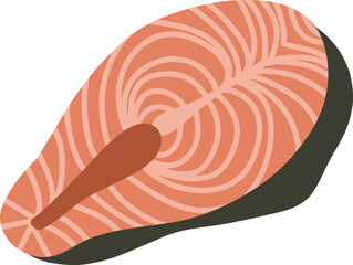 salmon piece illustration
