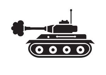 Tank silhouette vector, Tank icon illustrator