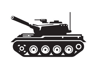 Tank silhouette vector, Tank icon illustrator