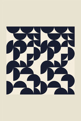 Geometric Bauhaus Posters with Abstract Patterns Vector Mosaic Modern Backgrounds Scandinavian or Swiss Bauhaus Color Art and Shapes Patterns Wall Art Decor Design Vector