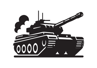 Tank silhouette vector, Tank icon illustrator