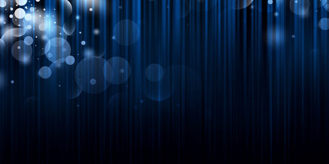 Luxury dark blue stage curtain with bokeh light illustration © ArtBackground