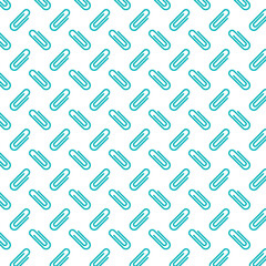 Clip art background, pattern illustration, stationery, and swatch support in light blue. / クリップが並んだ背景素材 パターンイラスト 文房具 スウォッチ対応 水色