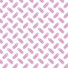 Clip art background, pattern illustration, stationery, and swatch support in pink. / クリップが並んだ背景素材 パターンイラスト 文房具 スウォッチ対応 ピンク