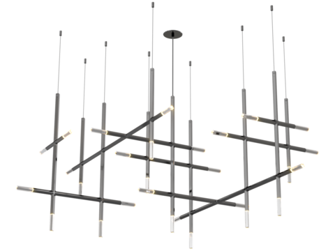 JAX 28-005 , Brass -Black-Silver / Clear crystal , Elegant Lighting Fixture Against black bachground 