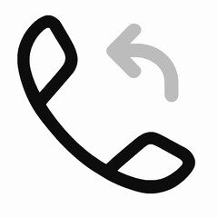 Telephone icon with replay symbol depicting call back and communication concept
