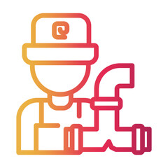 plumber Line Gradient Icon