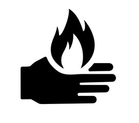 hand fire icon vector 