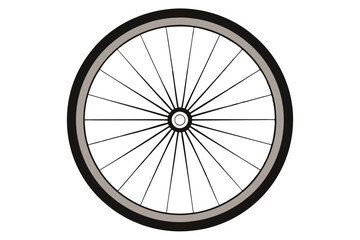 Classic Bicycle Wheel Design Spokes, Rim, and Tire Illustration