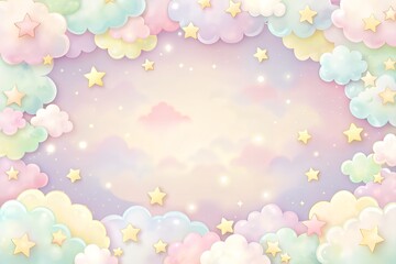Dreamy Pastel Sky with Soft Clouds Background