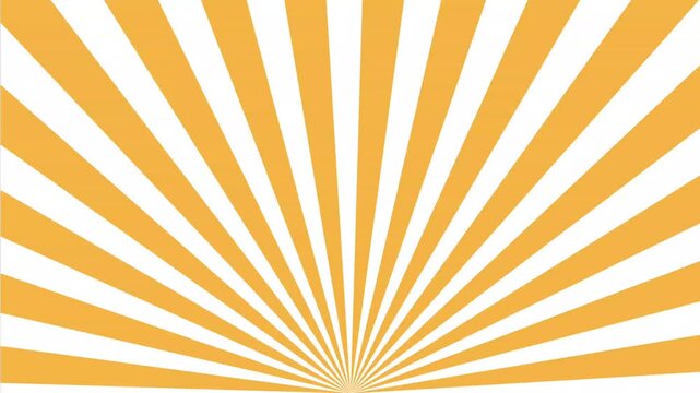 Yellow Sunburst Stripes Background Animation, Seamless Loop, Retro striped sunburst background