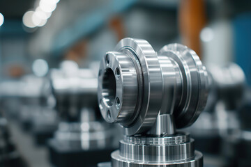 Fototapeta premium Precision-engineered bearing assembly showcases advanced mechanical component manufacturing excellence