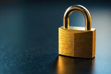 Fototapeta premium Golden Padlock on Polished Metal Ultimate Security and Protection for Valuable Assets