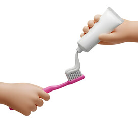 Toothpaste onto a Toothbrush Minimalist 3D Rendering in a Soft And Smooth Renderer