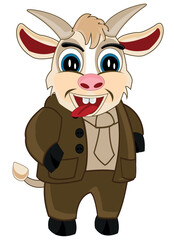 nanny goat in suit.eps