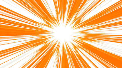 Fototapeta premium Abstract Digital Orange and White Radial Burst Explosion Bright Vivid Energy Speed Light Rays Lines Pattern Background