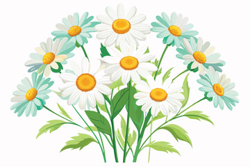 Elegant Bouquet of Daisies A Delightful Collection of White and Light Blue Flowers