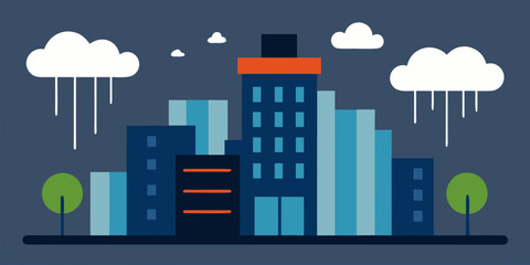 Naklejka premium night city landscape