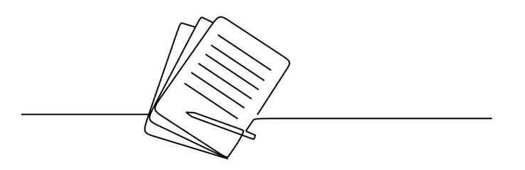 continuous line art of a letter paper that has been written with a pen. concept of correspondence. World Letter Writing Day