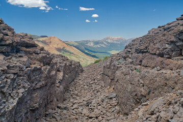 Gully through volcanic rock in the Sierra Nevada